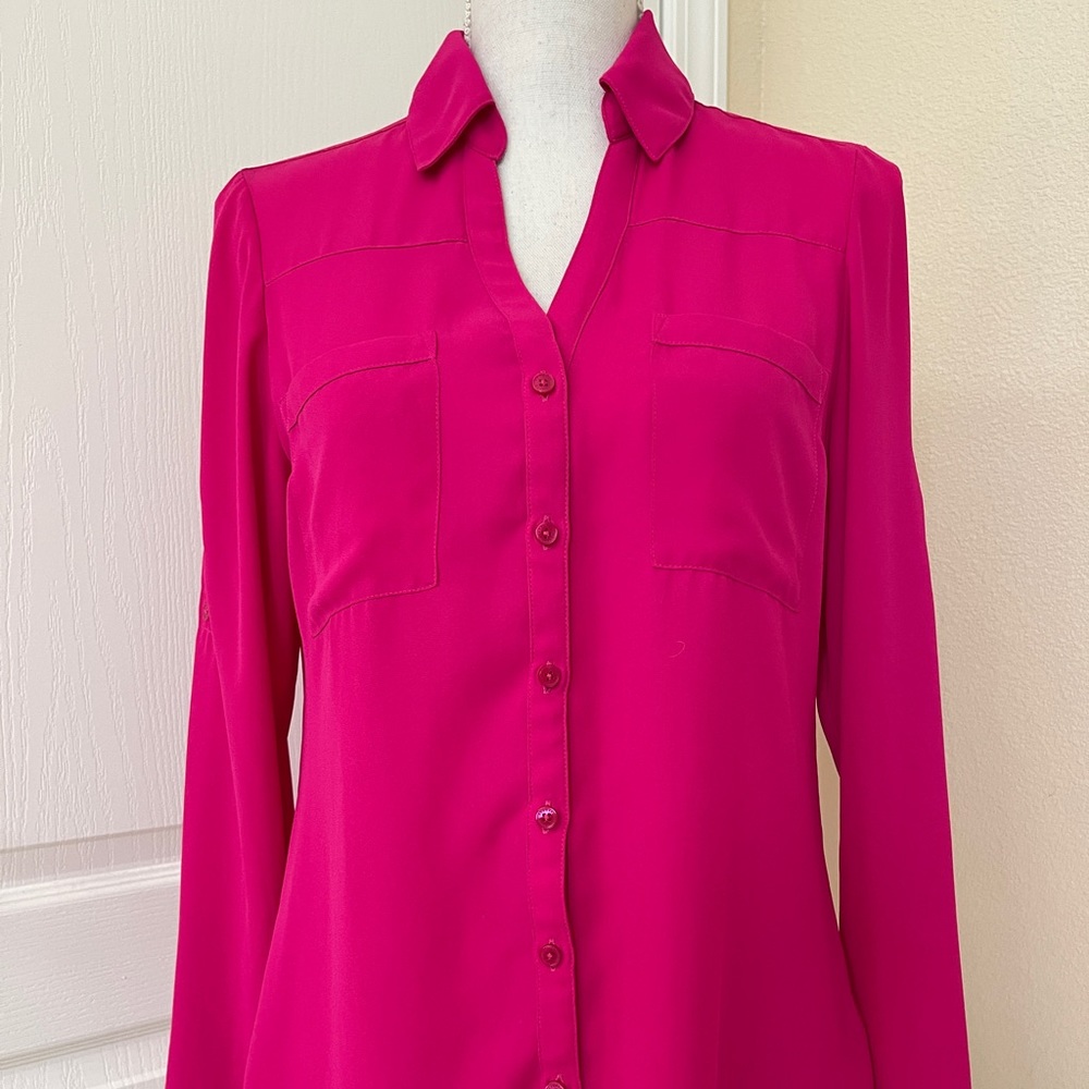 Long sleeve hot pink shirt